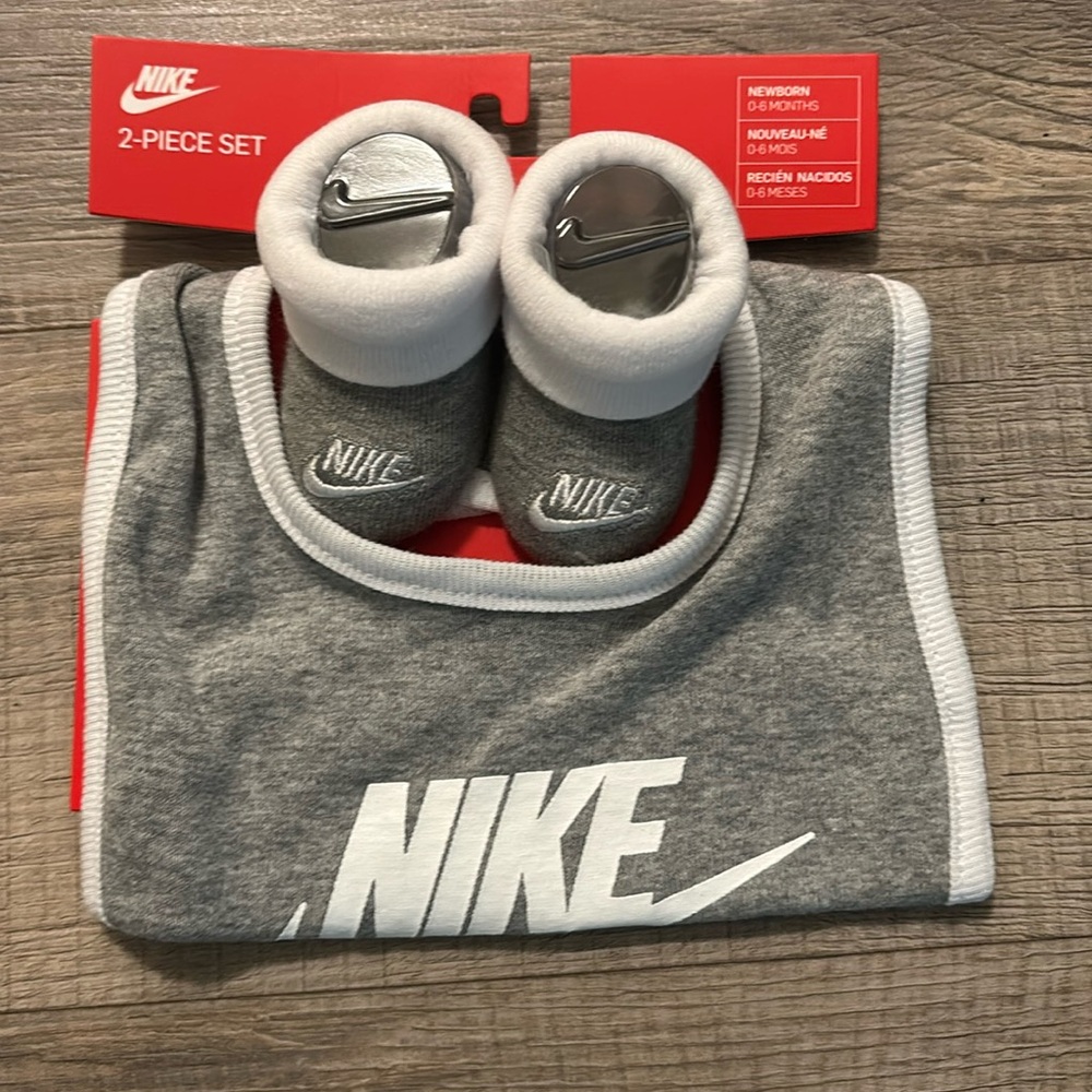 Nike Baby Bib & Booties 2-Piece Set Color: Blue